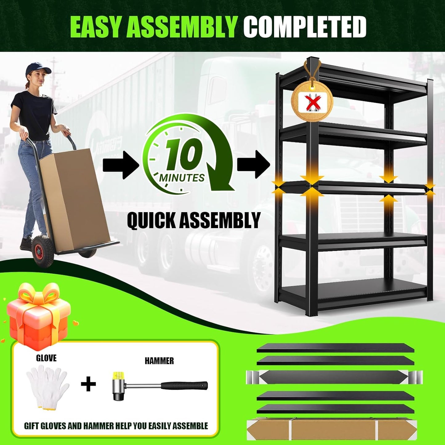93''HStorage Shelves,5 Tier Garage Shelving 3500LBS Heavy Duty,Metal Shelves Adjustable Industrial Shelving Units,Rustproof Shelf Rack 93''H*45.7''W*19.7''D,2 Pack
