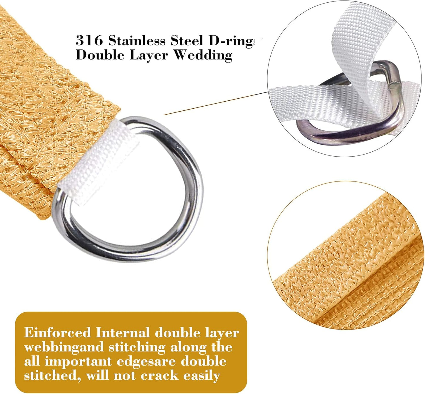 10' x 10' Sand Beige Square Sun Shade Sail SSP1212 Canopy Durable Fabric UV Block Awning,We Make Custom Orders