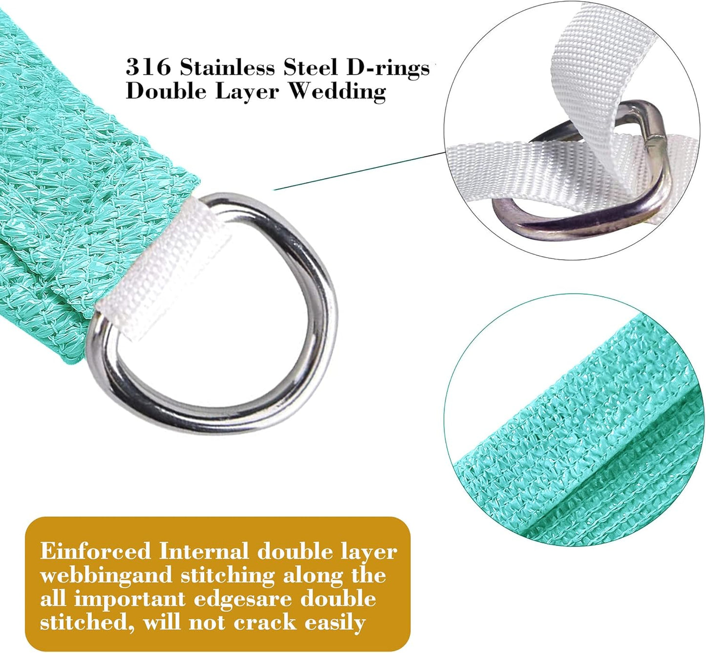 10' x 15' Turquoise Rectangle Sun Shade Sail SSP1212 Canopy Durable Fabric UV Block Awning,We Make Custom Orders
