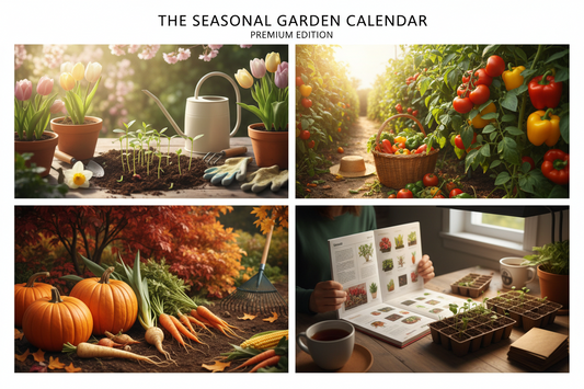 Seasonal garden calendar showing what to plant month by month across all four seasons