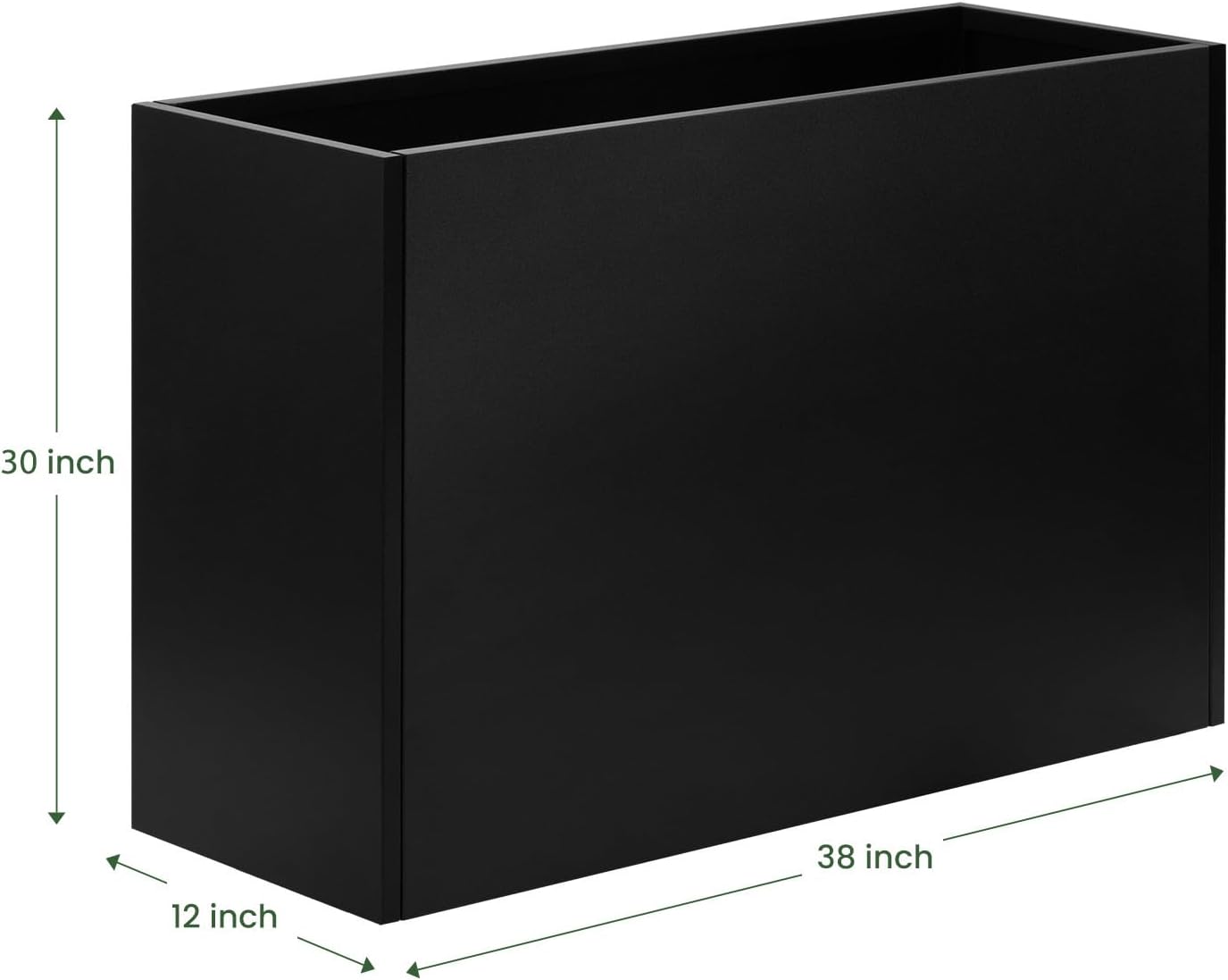 Heavy-Duty Steel Planter Box 38”x12”x30”, Rust-Resistant Large Outdoor & Indoor Plant Container, Metal Garden Box with Drainage Holes & Reinforced Edges