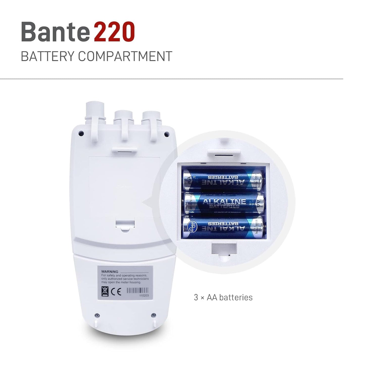 Bante 220 Portable pH Meter, ±0.01 pH Accuracy, 3 Points Calibration, Automatic Temperature Compensation, Auto-Read Measurement Endpoint, 100 Sets of Data Storage
