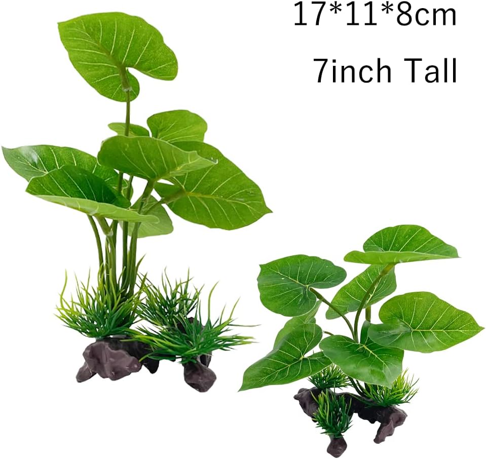 Smoothedo-Pets Fish Tank Decoration Aquarium Decoration 3 Pieces Ornament Betta Silk Leaf Cushion Hammock Artificial Driftwood Cave Goldfish Bowl Accessories (Mixed Leaf Set-G)