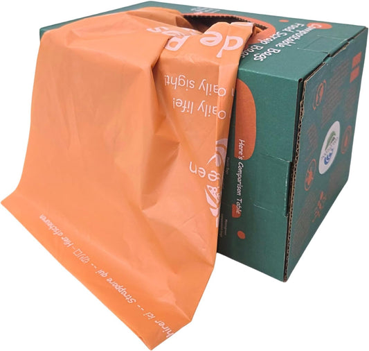 Compost Bags, Trash Bags 3 Gallon, Extra Thick, US BPI ASTM D6400 Certified Compostable Food Scrap Kitchen Waste Bags, 100 Count