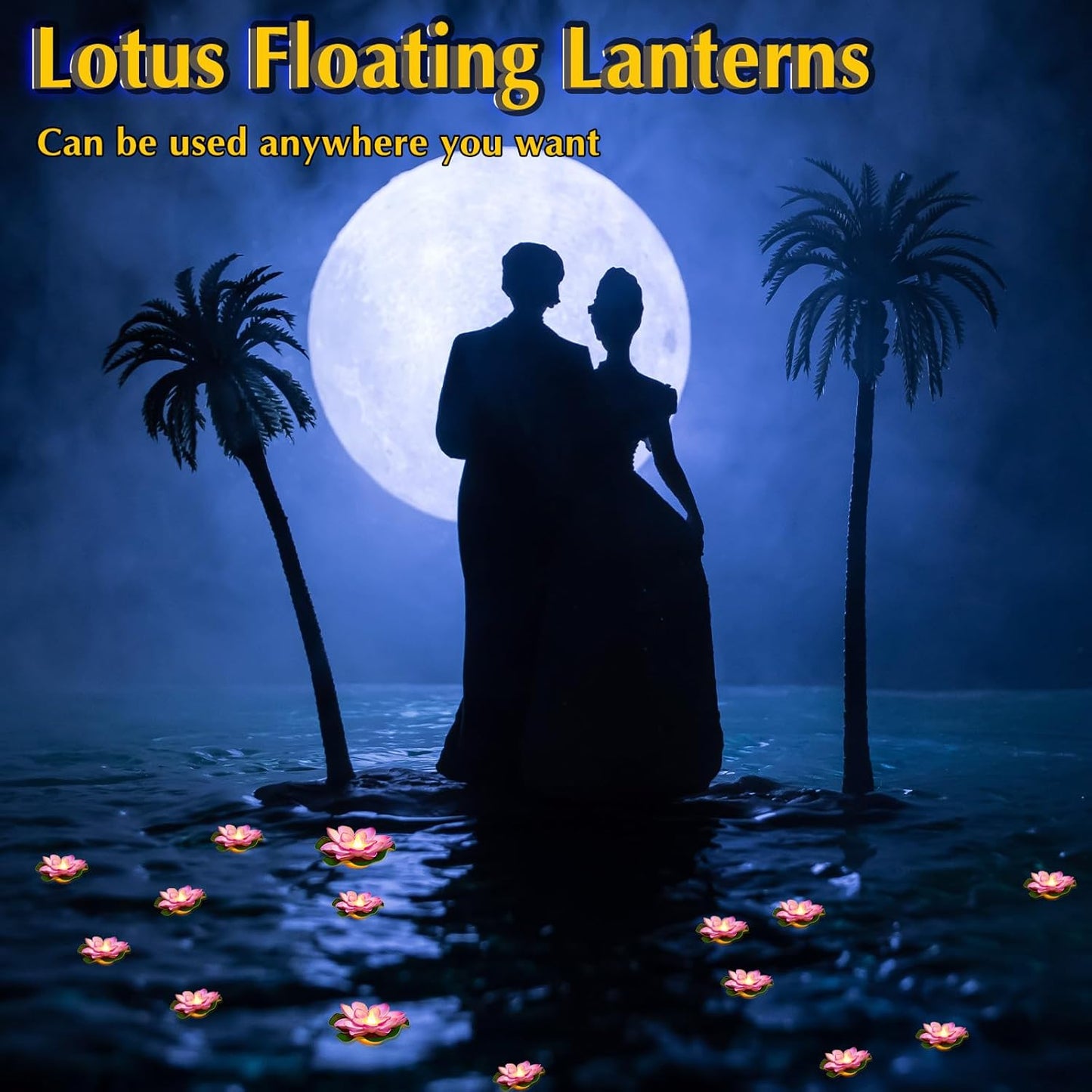 Liliful 24 Pcs Diwali Lotus Decoration Pool Floating Lights, Artificial Flowers Lotus with LED,Lily Pads Water Lantern for Indian Puja Home Decoration(3.94 Inch, 5.91 Inch,Purple)