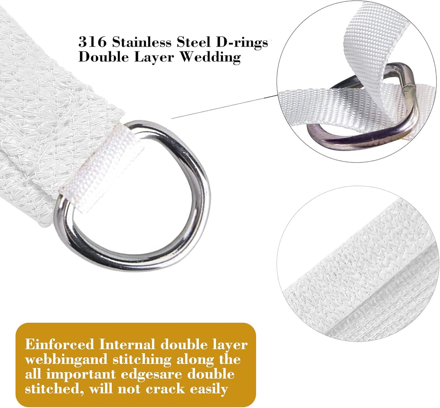 10' x 21' White Rectangle Sun Shade Sail SSP1212 Canopy Durable Fabric UV Block Awning,We Make Custom Orders