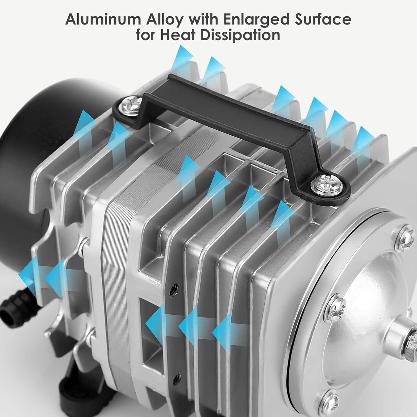 Aquarium Air Pump with Aluminum Housing, Commercial Air Pump with 6-Outlet Air Manifold, Pond Aerator Fish Tank Bubbler for Aquarium, Pond, Hydroponics (1250GPH-45W)