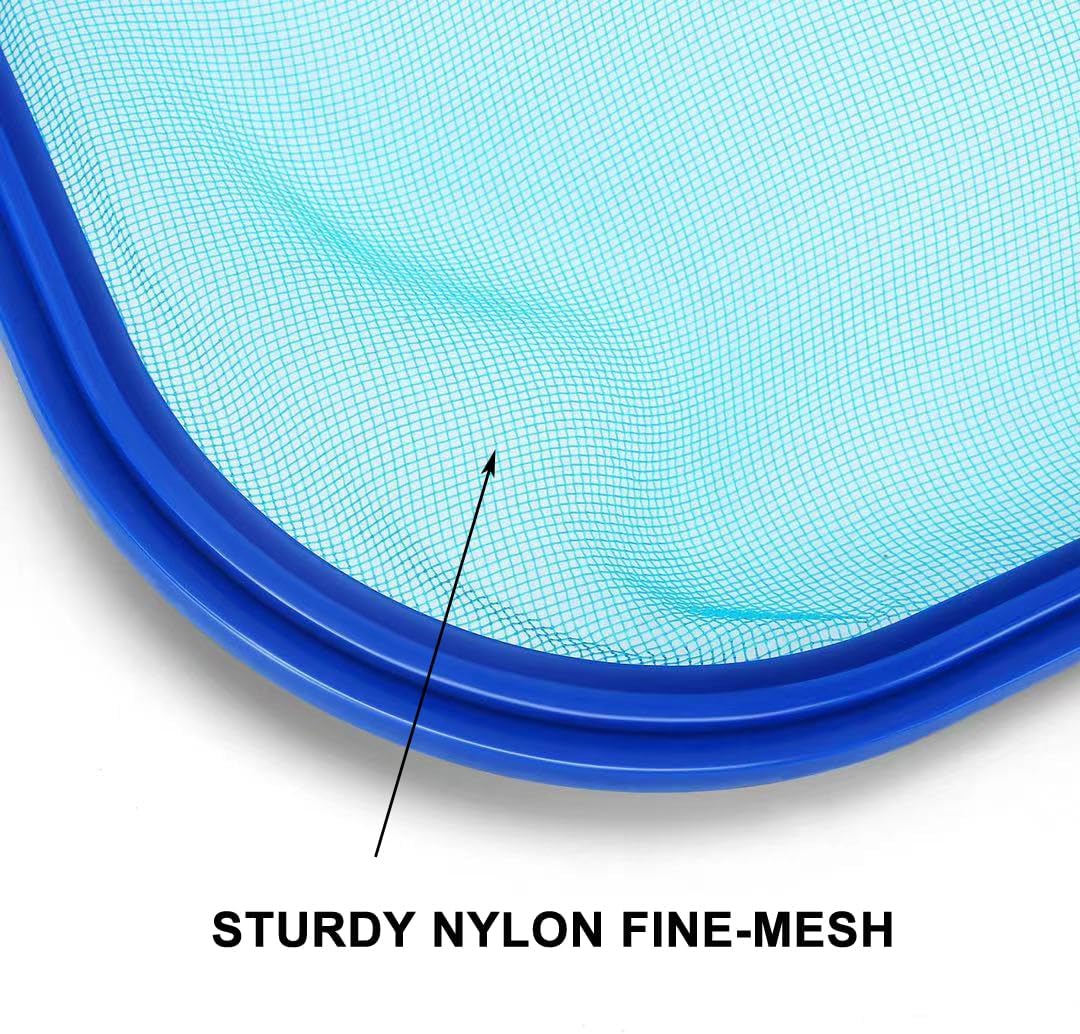 Pool Skimmer Net with Adjustable 17-40" Telescopic Pole - Fine Mesh Net - Leaf Skimmer for Cleaning Surface of Swimming Pools, Hot Tubs, Spas and Fountains