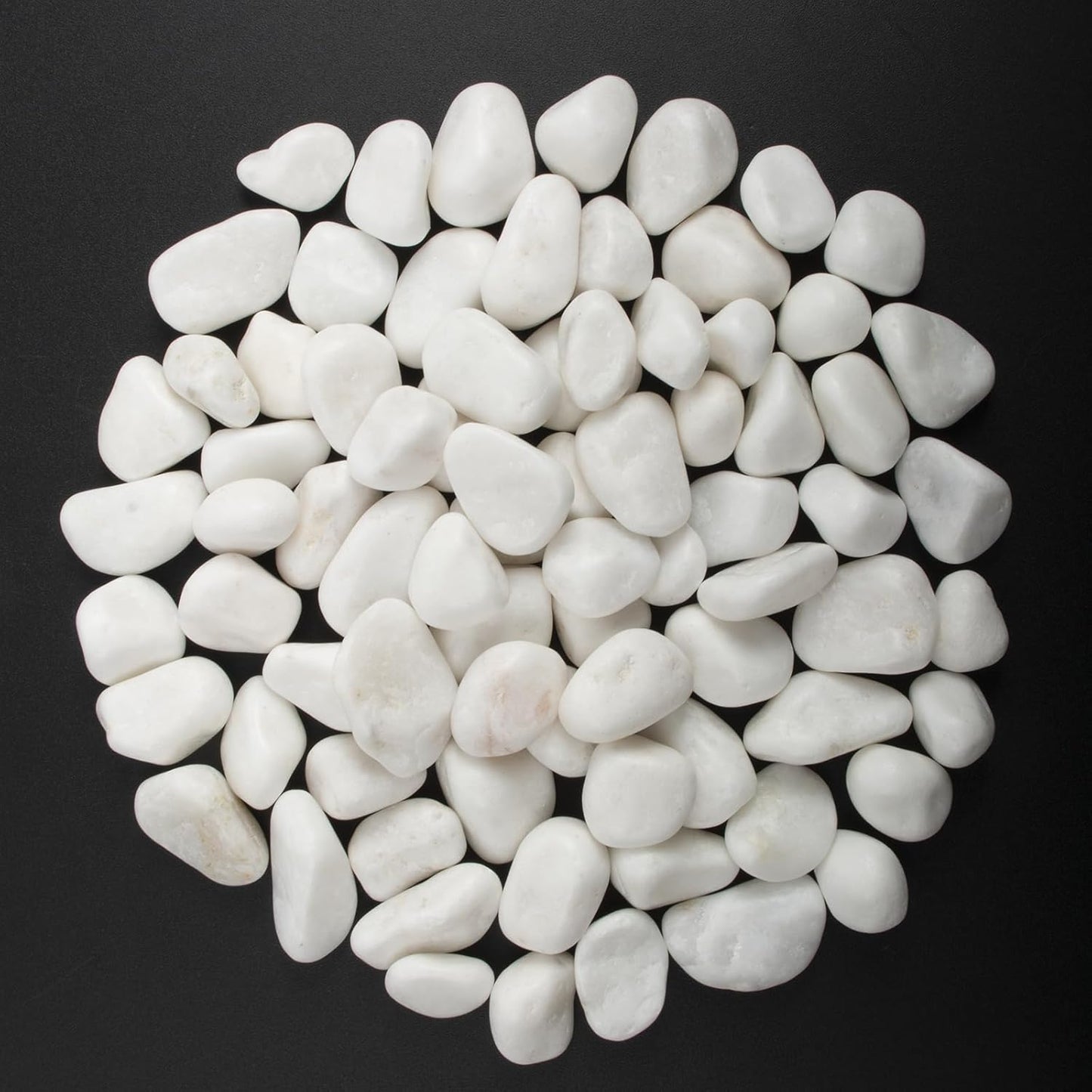 10 lbs White Polished Decorative Stones, 0.5-1 Inch Landscape Rocks for Indoor Plants, Garden, Outdoor Pathways, Vase Fillers, Pots, Glass Containers, and Craft Pro (Pure White, Weight: 10 LB)