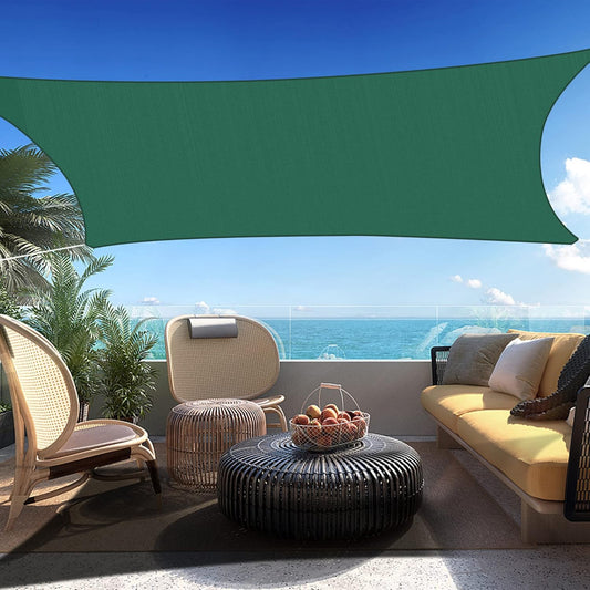 10' x 12' Green Rectangle Sun Shade Sail SSP1212 Canopy Durable Fabric UV Block Awning We Make Custom Orders