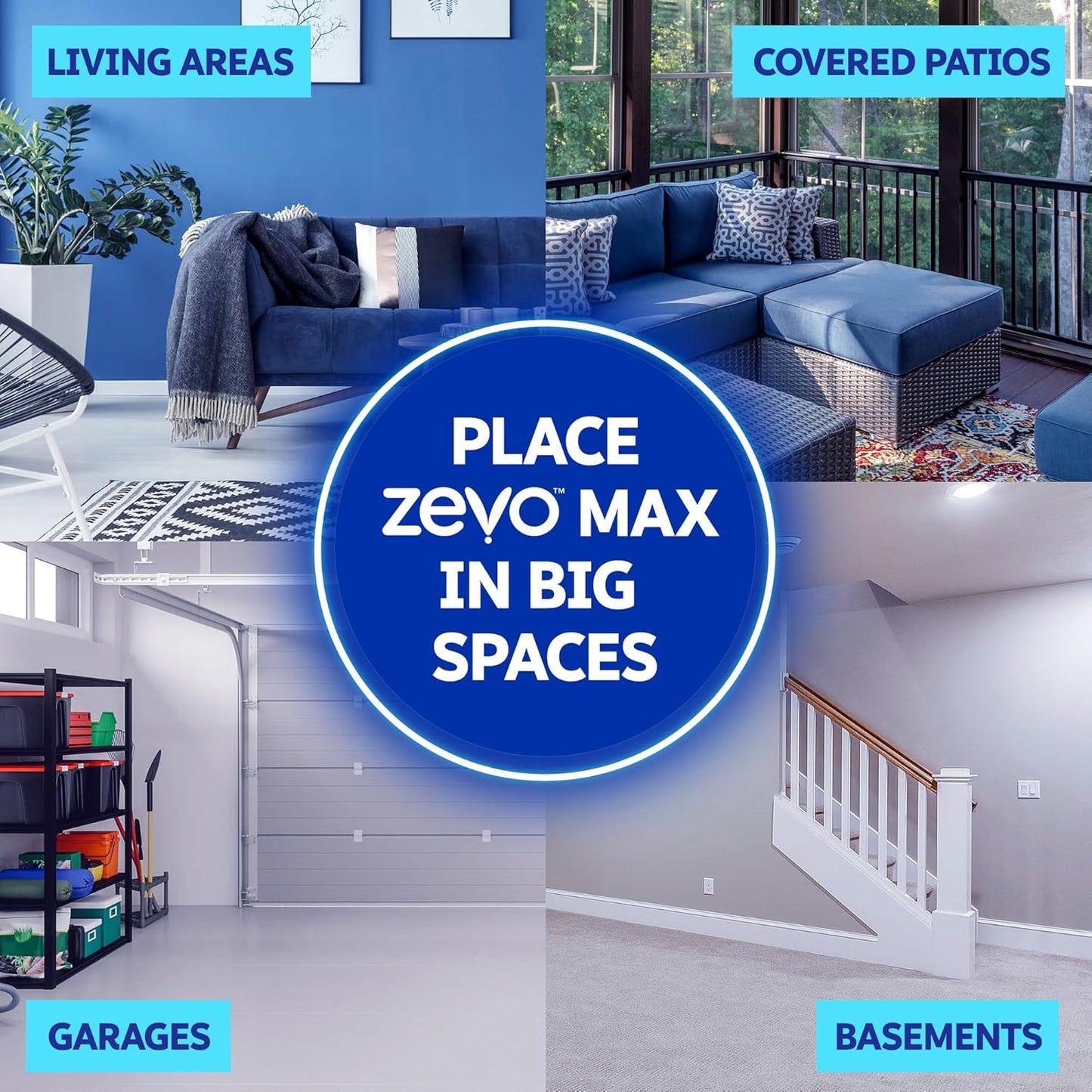 Zevo MAX Bug Catcher & Fly Trap for Indoors - Flying Insect Trap for Gnats, House & Fruit Flies - Use in Any Room - No-Mess Disposal (1 Plug in Base & 6 Cartridges)