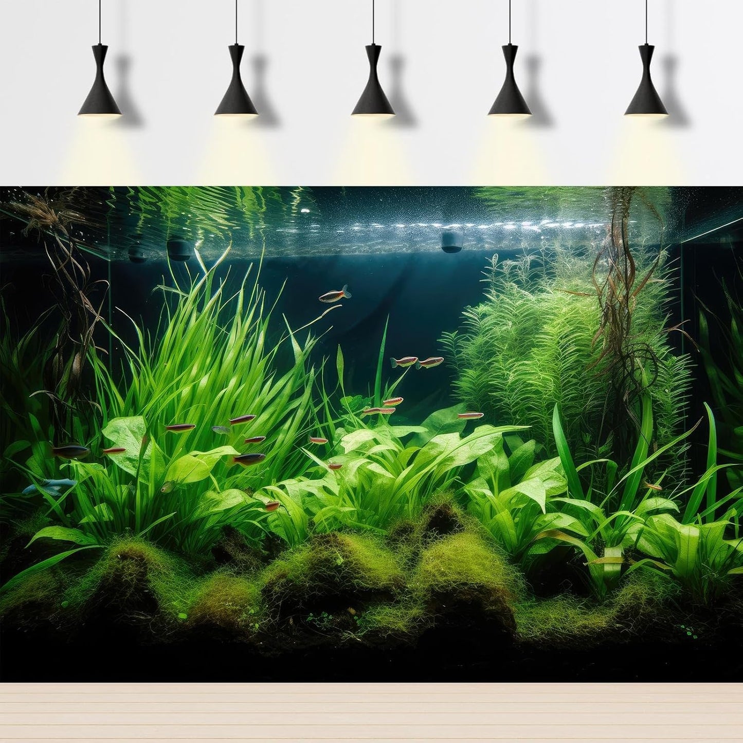 Aquarium Background Diverse Aquatic Plants Seagrasses Terrarium Background Redwood Root Lush Green Underwater Plants Tropical Style Fish Tank Background Under The Sea Aquarium Backdrop Vinyl 60x24in