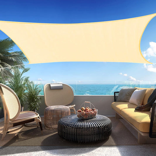 10' x 20' Beige Rectangle Sun Shade Sail SSP1212 Canopy Durable Fabric UV Block Awning,We Make Custom Orders
