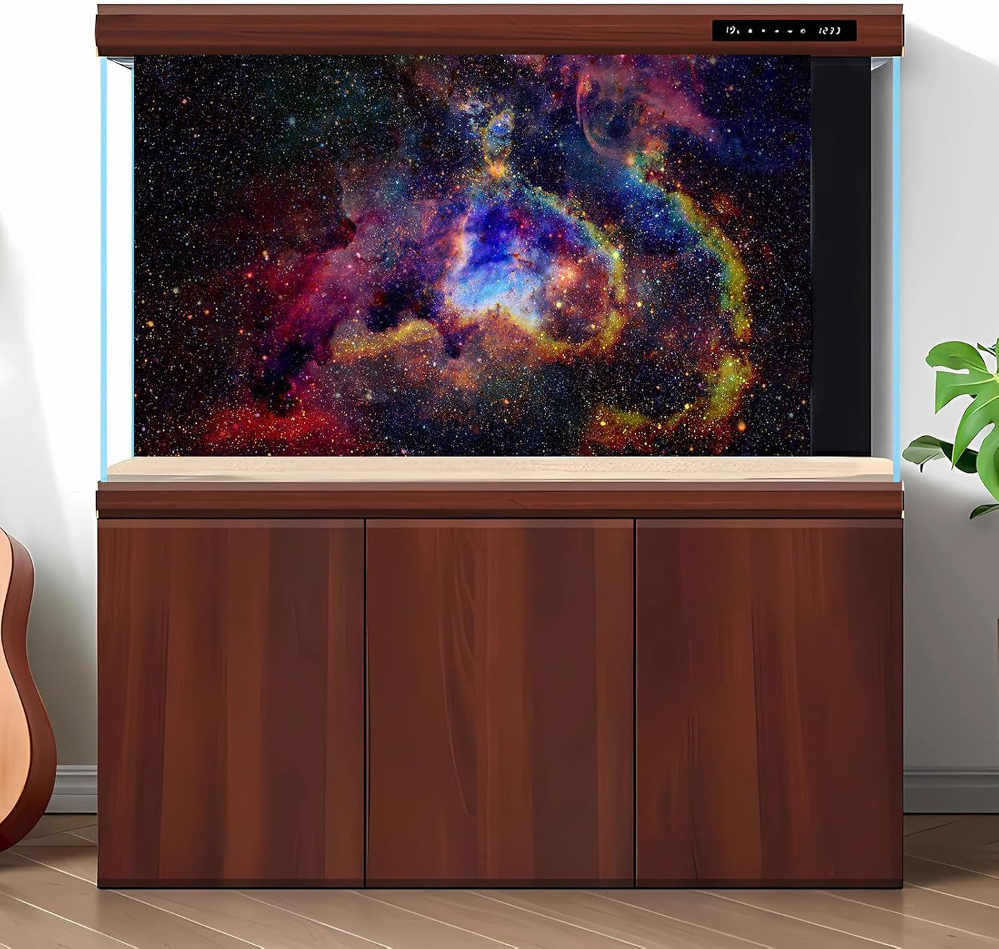 Outer Space Aquarium Background Fantasy Alien Planet Nebula and Galaxies Terrarium Background Stars Nebula Atmosphere Fish Tank Background Outer Space Reptile Tank Background 30x18in