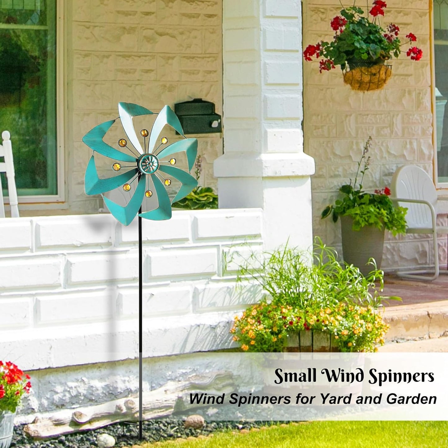 Wind Spinners Outdoor, 10 inch Wind Sculptures & Spinners, Metal Kinetic Wind Spinner, Decorative Pinwheels Large Wind Spinners for Yard and Garden Decor,Green