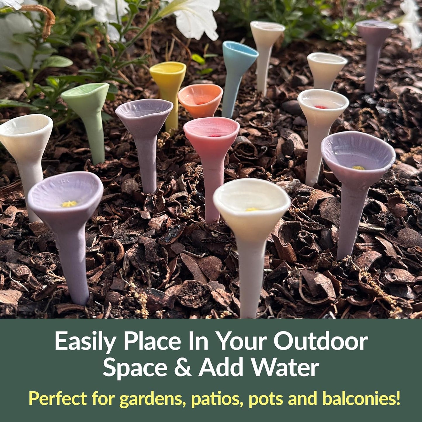 3 Pack, Bee Watering Station, Butterfly Feeder, Bee Feeder, Garden Decor, Bee Decor, Outdoor Garden Decor, Plastic Free, Handmade from Porcelain (3, Cactus)
