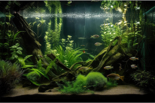 Aquarium Background Diverse Aquatic Plants and Seagrasses Terrarium Background Redwood Root Lush Green Underwater Plants Moss Fish Tank Background Under The Sea Aquarium Backdrop Vinyl 30x18in