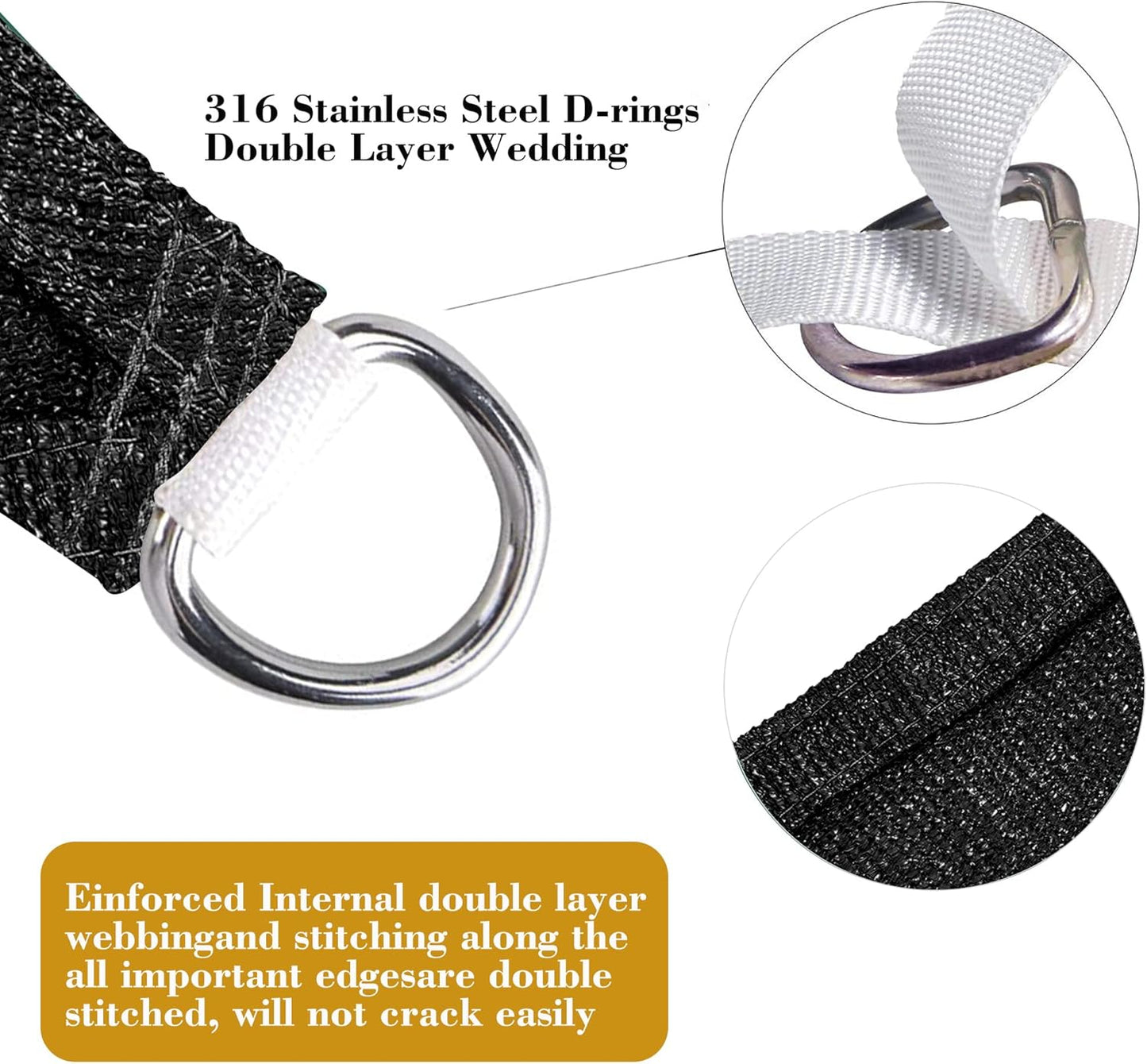 10' x 13' Black Rectangle Sun Shade Sail SSP1212 Canopy Durable Fabric UV Block Awning We Make Custom Orders