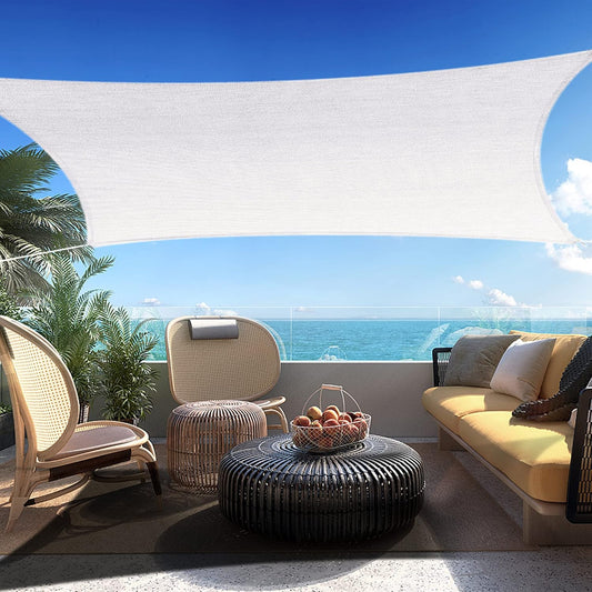 10' x 11' White Rectangle Sun Shade Sail SSP1212 Canopy Durable Fabric UV Block Awning,We Make Custom Orders