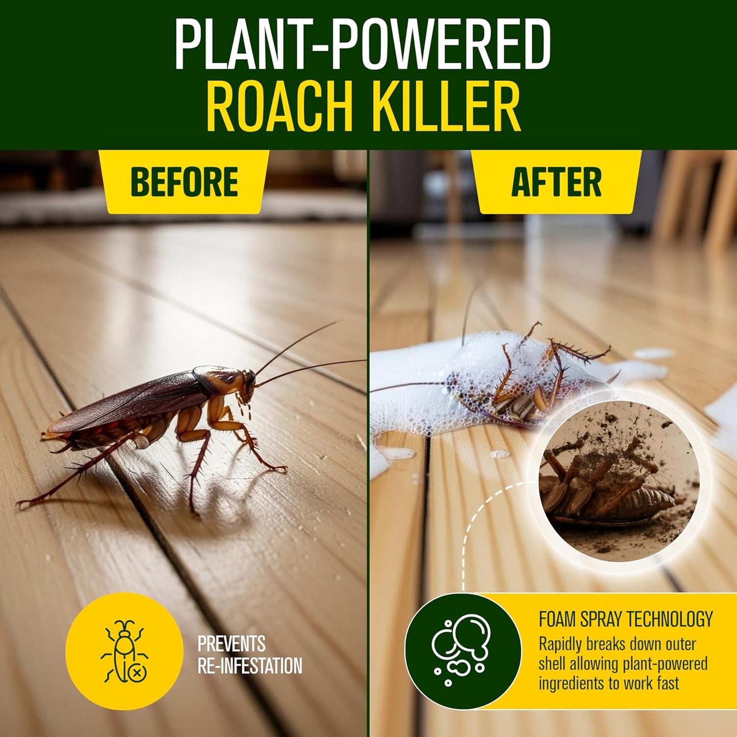 Green Guard Pest Control Spray - Indoor & Outdoor Killer of Ants, Roaches, Spiders & Other Crawling Insects, Safe Around Children & Pets, Plant-Based, Pleasant Scent (Lemongrass Blast, 16oz)