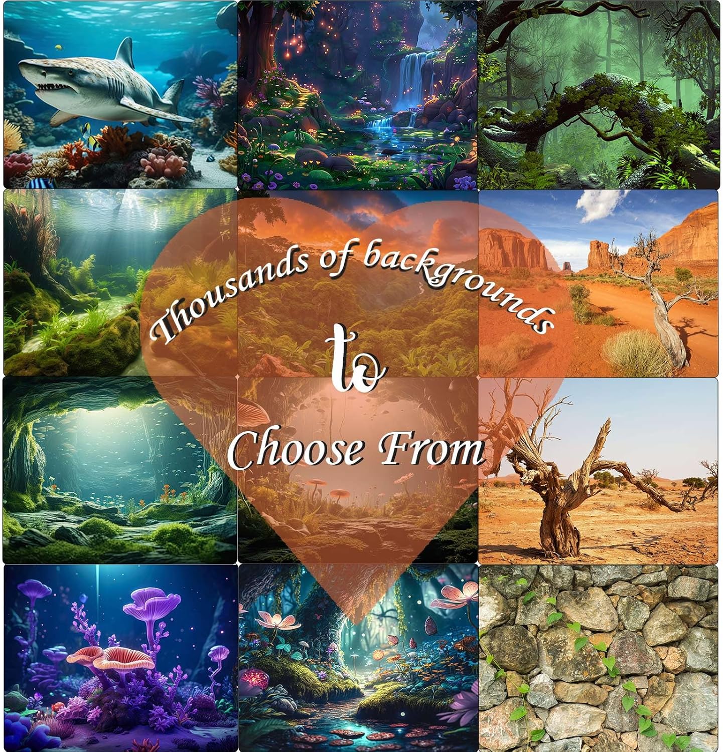 Underwater Aquarium Background Corals and Tropical Fish Terrarium Backdrop Rock Aquatic Plants Sunlight Rays Fish Tank Background Tank Aquarium Wallpaper Poster Decor Vinyl 36x24in