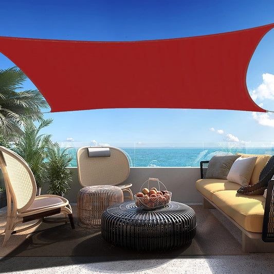 10' x 15' Red Rectangle Sun Shade Sail SSP1212 Canopy Durable Fabric UV Block Awning,We Make Custom Orders