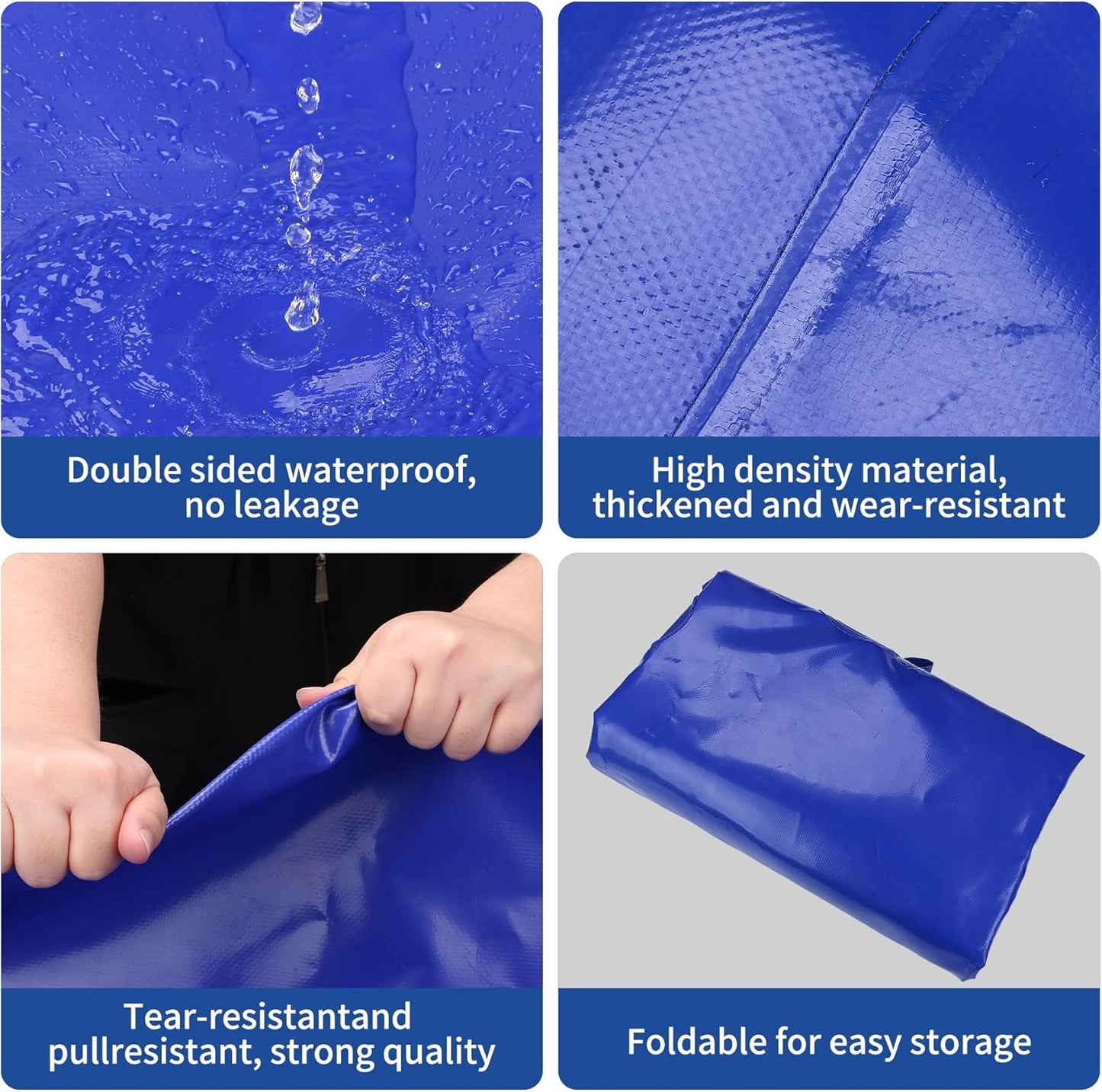 1000 L/264 Gal Water Bladder Tank, Foldable Portable Water Storage Container, Emergency Water Bag for RV, Truck Bed, Fire Prevention, Drought Resistance, Blue