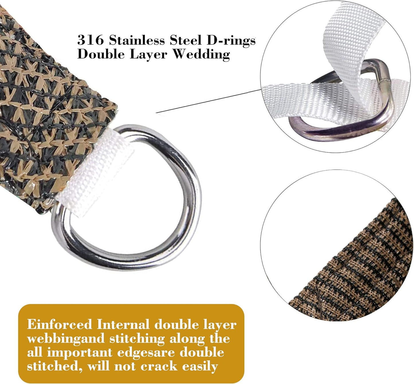 10' x 16' Brown Rectangle Sun Shade Sail SSP1212 Canopy Durable Fabric UV Block Awning,We Make Custom Orders