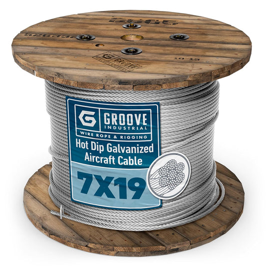 1/8’’ 7x19 Hot Dip Galvanized Aircraft Cable – Steel Wire Rope - 5000 Feet