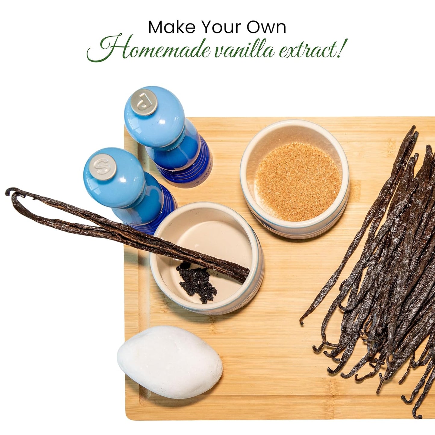 8oz (1/2 Pound) Count Organic Madagascar Vanilla Beans – Grade A Bourbon Pods | Gourmet Whole Vanilla Beans for Baking, Cooking, Extract Making | Rich Aroma, Premium Flavor, Non-GMO, Vegan
